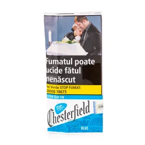 Tutun la pungă CHESTERFIELD Blue 1kg – tăietură fină, aromă echilibrată și ardere lentă, produs premium disponibil pe tutunulluifiricel.ro
