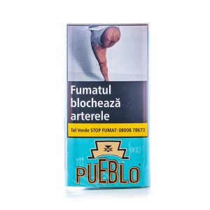 Tutun la pungă PUEBLO Blue 1kg – tutun natural fără aditivi, firicel fin, culoare brun-deschis, ambalat sigilat pentru prospețime.